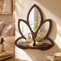 Wall Mirror with Shelf Decorative Mirror with Shelf Boho for Entryway, Bedroom, Vanity