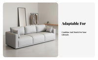 Modern Design Minimalist 3-Seater Couch High-Resilience Foam Sofa Easy to Clean Living Room Furniture Wear-Resistant for Apartment Dwellers, Business Owners, Young Adults, Office Reception Area, Bedroom, Boutique