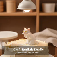 Cute Cat Figurine Lifelike Pose Realistic Kitten Model Multi-Purpose for Desktop, Car Dashboard, Bookshelf