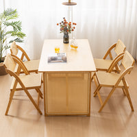 Bamboo and Rattan Dining Table with Chairs