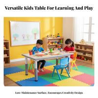Height Adjustable Kids Table Easy to Clean Adjustable Height Kids Table children's Study Desk for Young Children, Teachers, Playroom, Home