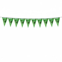 Soccer Themed Bunting Green Color Athletic Flag Banner Lightweight Party Decoration for Kids