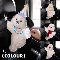 Plush Puppy Tissue Box Holder Hanging Creative Cute for Car Seat Back, Women
