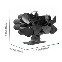 Heat Powered Fireplace Fan Overheat Protection Double Head Fireplace Fan Heat-Powered Air Movement Device
