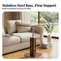 Curved-Shaped Elevating Table Vintage Design & Appearance Living Room Furniture Height-Adjustable Sturdy Construction