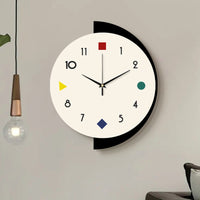 Creative Art Clock 2D Flat Design House Decoration for Living Room