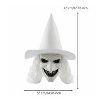 Witch Mask with Hair and Hat Horror Witch Mask Sturdy for Adults