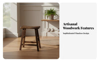 Chicken Feather Wood Stool Handmade Backless Wooden Stool Easy to Clean