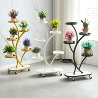 Corner Shelf Plant Stand for Indoor Plants, Ornate Curved Metal Design with Round Base, Heavy Duty Tiered Plant Pot Stand, Tall Display Stand