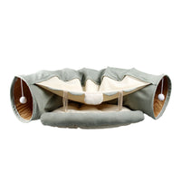 Cat Tunnel Bed with Toys Soft Soft Double Layer Cat Tunnel Pet Toy for Kittens, Active Play, Indoor