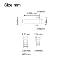5毫米电吉他颤音杆管 25.6x7.5毫米塑料插座 吉他贝斯配件 黑色