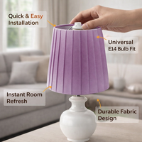 Small Lamp Shade for Table or Ceiling Light in Multiple Colors, Cloth Lampshade for E14 Chandelier and Wall Vintage Style Design