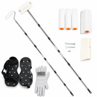 Floor Paint Tool Kit with Self-Leveling De-Foaming Gear Roller and Anti-Slip Spiked Shoes