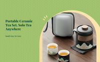 Portable Ceramic Travel Tea Set, Kung Fu Teapot, Infuser Mug