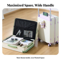 Multi-Function Hardside Luggage Two-Tone Design Suitcase Wide Trolley Handle