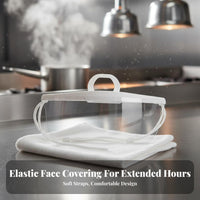 Anti-Fog Clear Food Service Mask Breathable Plastic Mouth Cover Adjustable Ear Loops for Chefs, Caterers, Catering, Kitchen, Beauty Salon