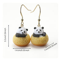 Panda Dangle Earrings Three-Dimensional Panda Earrings Cute Jewelry for Teens, Everyday Wear