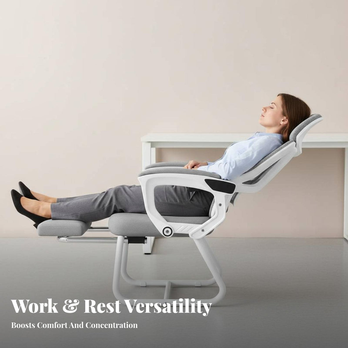 Reclining Sled Base Chair Ergonomic Design Office Furniture for Home Workspace