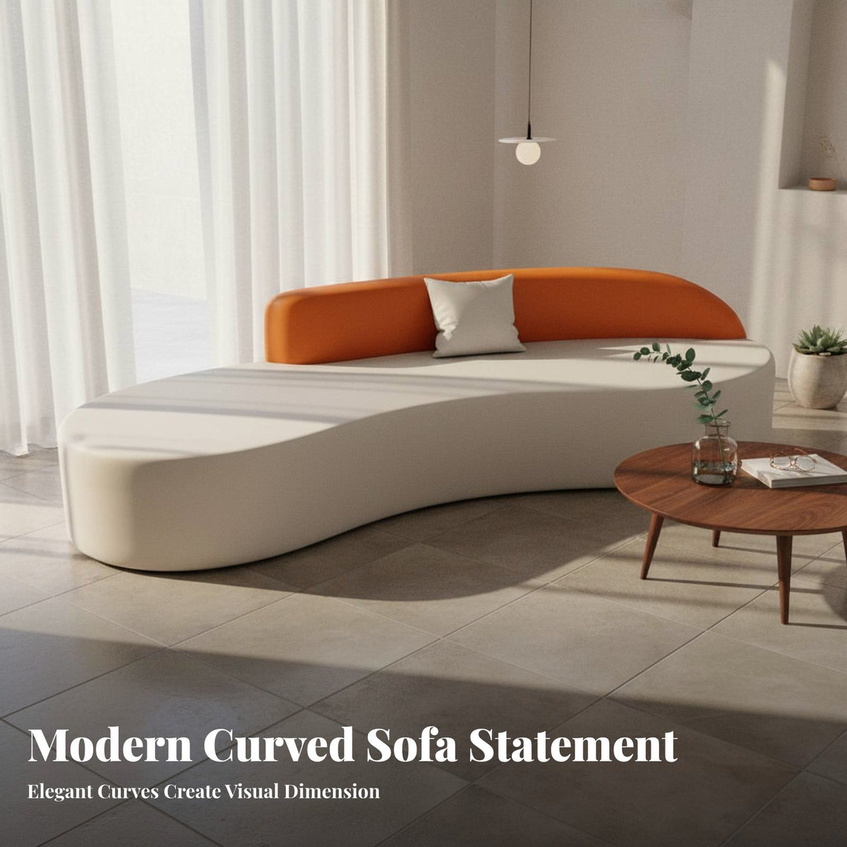 curved-Shaped Sofa Curved Design Living Room Furniture Wear-Resistant Lounge Seating for Homeowners, Families, Clothing shop, cosmetics studio, Hotel Lobby