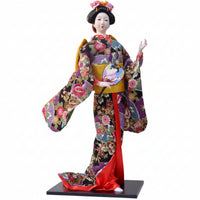 Japanese Geisha Figurine Textile Clothing Folk Ornament Handmade