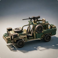 Reconnaissance Vehicle Model Roll Cage Vehicle Model Uncovered Cabin Display Base for Collectors
