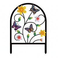 Arched Metal Garden Fence Panel Rectangular Frame Arch Garden Fence Easy to Install Decorative Scrollwork Panel