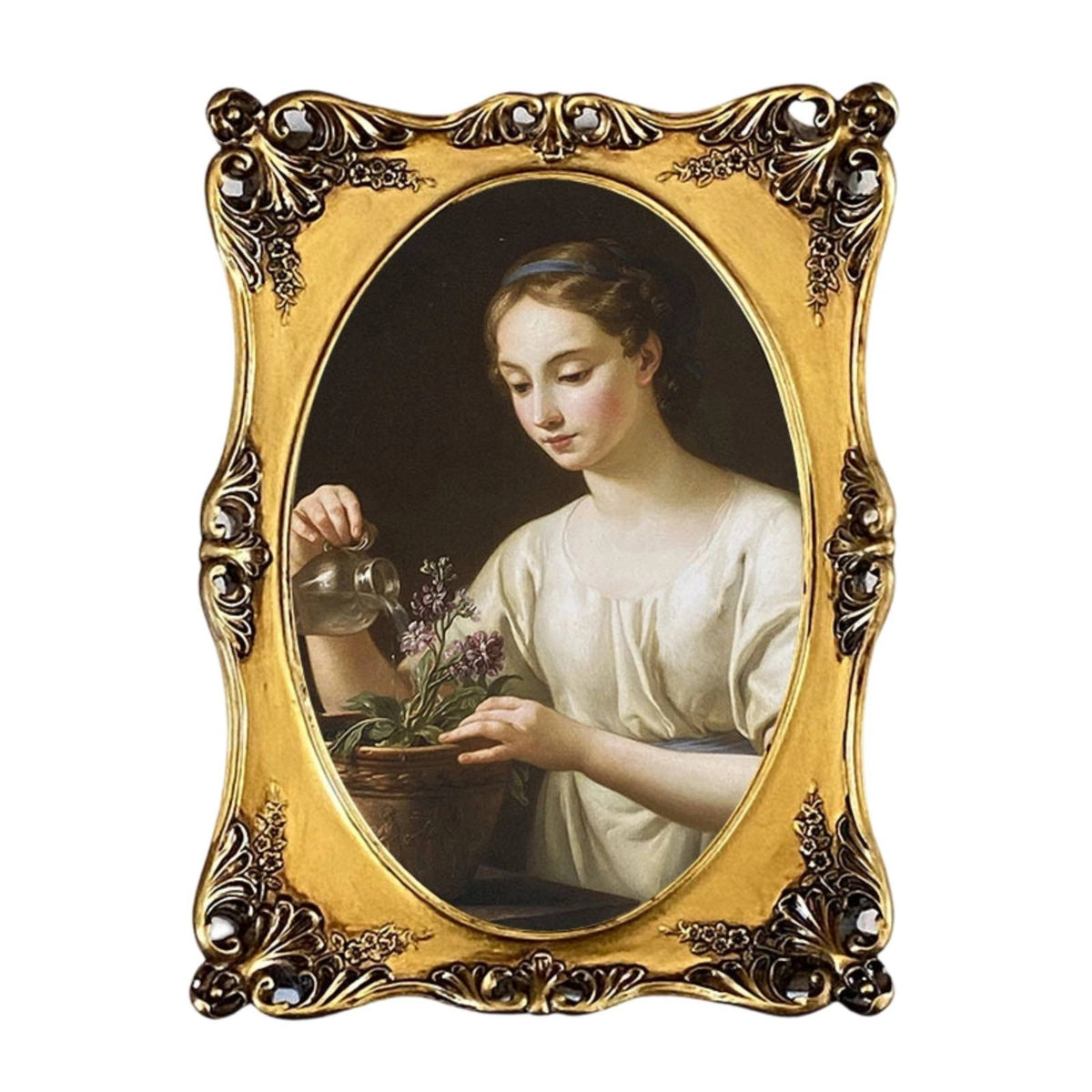Oval Picture Frame Baroque Classic for Vanity