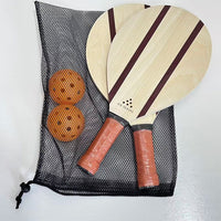Wooden Pickleball Paddle Set for Outdoor Family Play