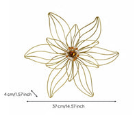 Iron Flower Ornament Light Luxury Style Iron Floral Wall Decor Easy to Hang Abstract Floral Line Art for Living Room, Restaurant, Bedroom