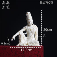 仿象牙果水月自在观音佛像中式禅意自在观世音菩萨像客厅玄关摆件