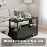 Sofa Side Cabinet with Drawer Sturdy Construction End Table Tempered Tempered