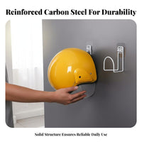 Motorcycle Helmet Hanger Sturdy Wall-Mounted Helmet Holder Heavy Duty