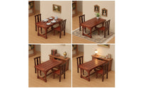 3 Pieces Dollhouse Tea Table with Chairs Traditional Style Dollhouse Table and Chairs Elegant Evocative Mini Tea Party Set for Collectors