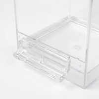 Bird Bath Box for Cage Hanging, Transparent Square Bird Bath Tub for Small Birds #variant:Transparent