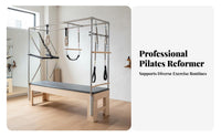 Pilates Luxury Bed Studio Grade Full Fitness Rig Luxury Reformer Fully Adjustable Pilates Fitness Rig Table for Beginners, Therapeutic Recovery Center