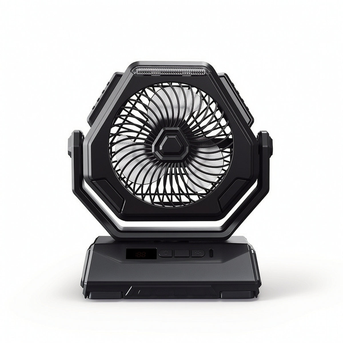 Compact Rechargeable Fan with Power Bank Battery Operated Portable Fan with Digital Display for Tent