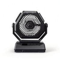 Compact Rechargeable Fan with Power Bank Battery Operated Portable Fan with Digital Display for Tent