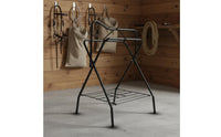Horse Saddle Storage Rack with Bottom Storage Foldable Freestanding Saddle Stand Space-Saving for Equestrians, Stable