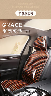 I&P Wood Bead Car Seat Cushion Single Piece Cooling Mat