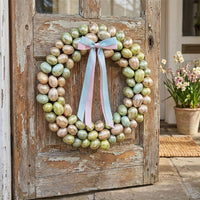 Artificial Easter Wreath Decorations 58cm Easter Egg Wreath for Front Door, Wall Hanging Spring Wreath with Eggs for Easter Holiday Home Party Wall Decor