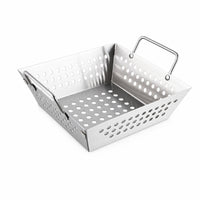 Stainless Steel Food Square Container Food Presentation Basket Open Design Serving Tray for Home Kitchens