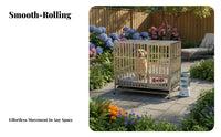 Heavy Duty Dog Cage with Rolling Dog Crate Stainless Steel Kennel Large Pet Enclosure Secure Metal Frame Thickened Construction Suitable for Active Dogs Indoor Outdoor Use Home Travel