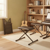 Folding Instrument Stool Sturdy Adjustable Keyboard Stool Heavy Duty Bench for Pianists, Instrumentalists