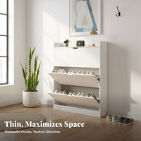 1 Footwear Organizer Space-saving Shoe Storage Cabinet Large Capacity Flip-down Drawers Stable Construction Suitable for Apartment Dwellers Homeowners Hallway Behind the Door