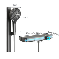 Rainfall brass shower with temp control