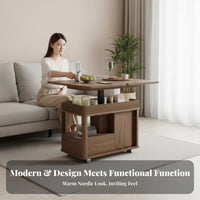 elevatingTop Coffee Table Multi-Functional transformable elevatingTop and tea Stand Height-Adjustable Living Room Furniture for Homeowners, Dining Area, Home Office