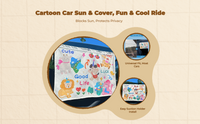 Car Window Shade, Sun Protection Sun Shield, Privacy Cover, Cartoon Pattern, Infant, Universal Fit, Easy to Install