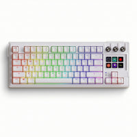 Mechanical Keyboard with Rotary Knobs Customizable Keyboard with Display Keys Compact for Streamers, Participants