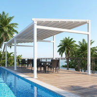 Retractable Pergola for Garden & Balcony, Sun Shade, UV Protection, Electric Aluminum Alloy Waterproof Terrace Roof