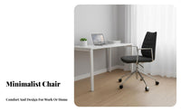 Ergonomic Design Curved backrest Rolling Chair Comfortable rotating Seat Space-Saving Office Seating Modern and aesthetic for Students, Study Room, Small areas, Bedroom, Reception Area